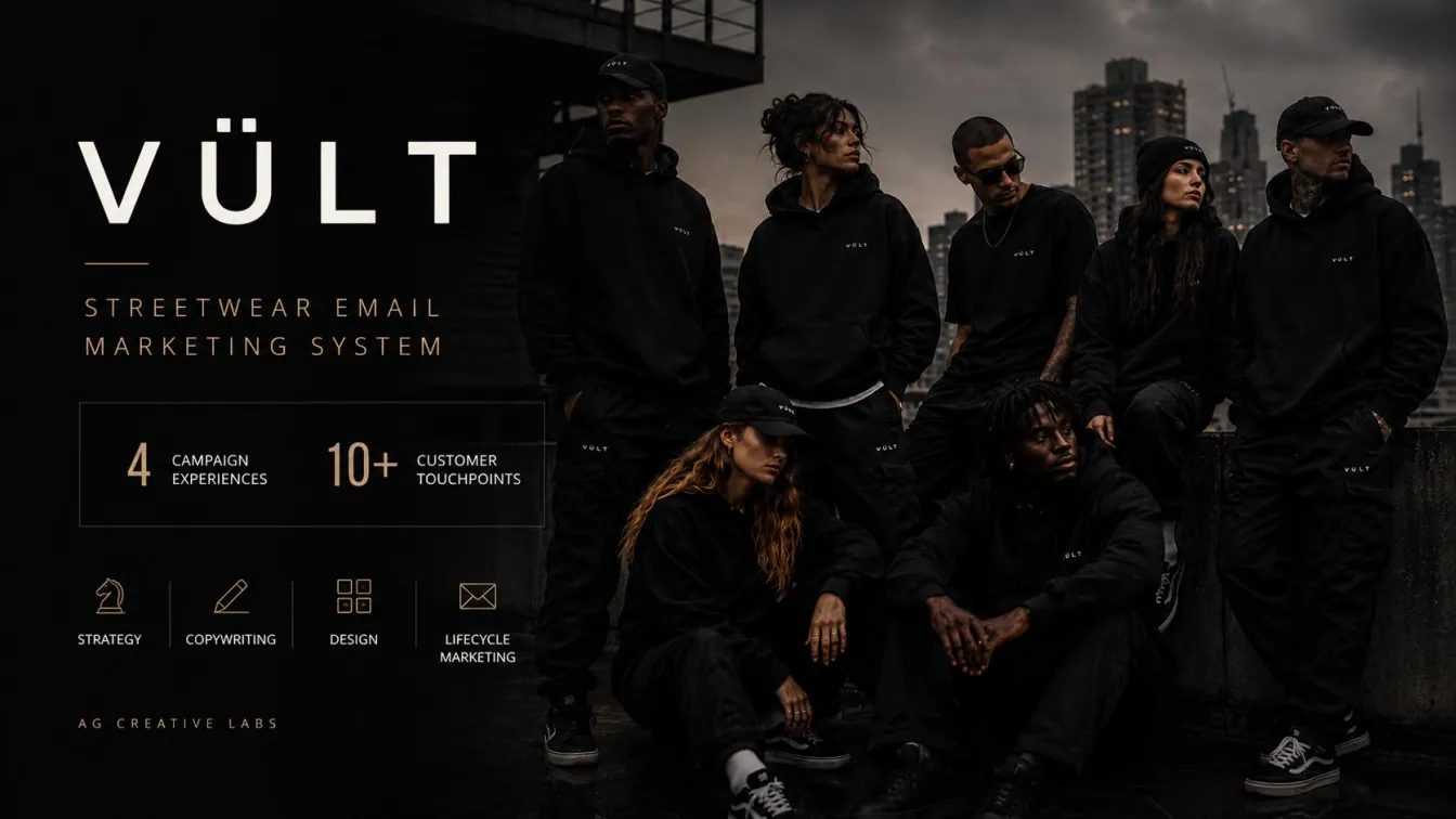 Vült streetwear email marketing system case study cover